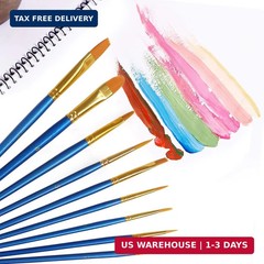 Acrylic Paint Brush Set 50pcs Nylon Hair Watercolor Oil Painting Artist Brushes