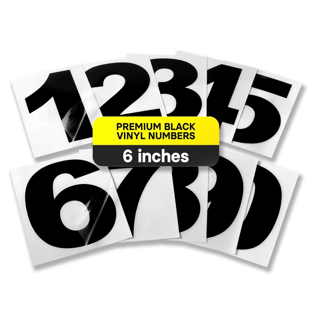 Black Vinyl Numbers 6 Inch, 0-9 | Weatherproof Mailbox Numbers, House Numbers…