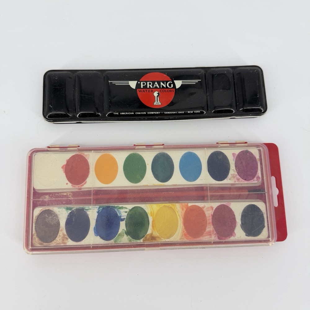Vintage Prang Eight Water Colors paint set The American Crayon Company And Other