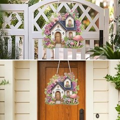 Diamond Art Hanging Kits for Adults Beginners Flowers and Mushrooms Cottage