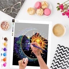 Lxmsja Moon Paint by Numbers Kit for Adults, Sun 16×20 inches, black#419