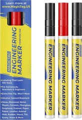 ALCOHOL RESISTANT Markers, FINE POINT, Designed 1 Count (Pack of 3), black