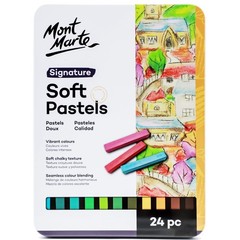 Soft Pastels in Tin Signature 24pc, 24 Assorted Colors, Vibrant Pastel Sticks…