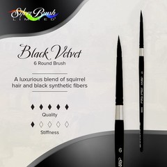 Silver Brush Limited 3000S-6 Black Velvet Round 6,