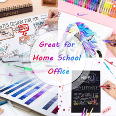 Glitter Gel Pens, 33 Colors Neon Glitter Pens Set Gel Art Markers with 40% More