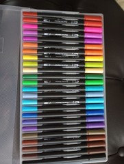 24 COLORS DUAL TIP ACRYLIC PAINT MARKER PENS SET Painting Canvas Art Supplies