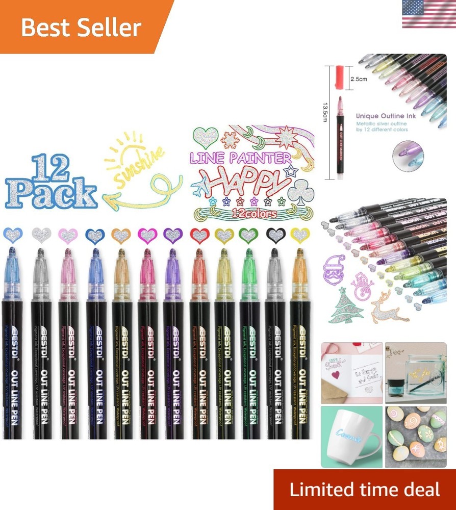 Expressive Marker Pens in 12 Colors for Stunning Art Projects & Crafts