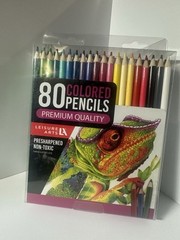 Leisure Arts 80 Pack Premium Quality Pre-Sharpened Colored Pencils ~ non-toxic