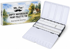 – Empty Watercolor Paint Palette Tin, Metal Case with 28 Half Pans | Compact …