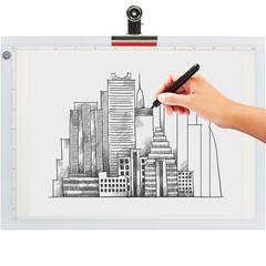 Ultra-Thin LED Tracing Light Pad, Adjustable Brightness, USB Cable & Clip, Porta