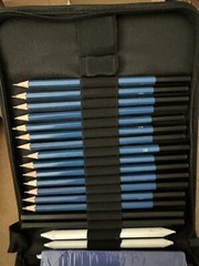 Affordable 35 piece basic sketch draw set in zip case NEW Shipping Included