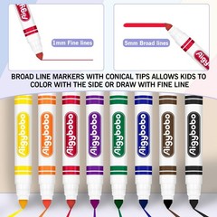 200 Washable Markers Bulk Pack – 8 Assorted Colors, Broad Tip, Art Supplies for