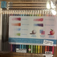 Sketch & Color. 24 Colored Pencils. 3 Graphite Pencils and Sharpener. New