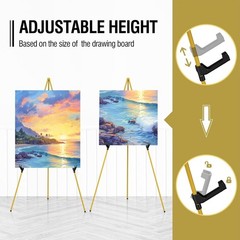 63in Folding Easel Tripod Art Painting Stand Portable Display Holder Adjustable