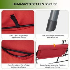 68*43*60 inch Red KD style with cushion canopy Iron Oxford cloth 250kg