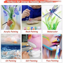 30 PCS Acrylic Paint 5/8, 8, 6, 4, 5, 3, 2, 1, 2/0, Black; White; Blue