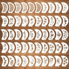 CODOHI 50 Pcs Face Paint Stencils, Body 4.7 inches x 3 inches, translucent