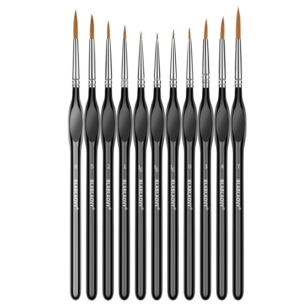 10 Pcs Miniature Paint Brush Kit Fine Point for Acrylic Painting Face Nail