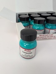 (12) 1 Oz Bottles Of Angelus Acrylic Leather Turquoise Paint New
