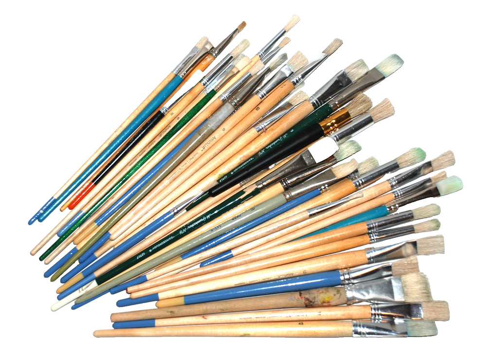 Mixed Lot of 41 Paint Brushes Flats Artist Loft Grumbacher Royal Taklon Dana