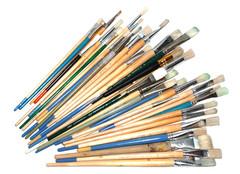 Mixed Lot of 41 Paint Brushes Flats Artist Loft Grumbacher Royal Taklon Dana