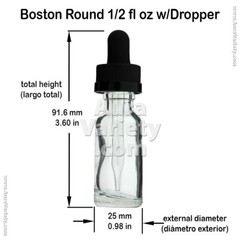 1/2 OZ 15ML GREEN BOSTON GLASS BOTTLES WITH CHILD RESISTANT CRC GLASS DROPPERS
