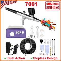 50 PSI Airbrush Kit with Air Compressor, High Pressure Airbrush Kit Non-Clogging