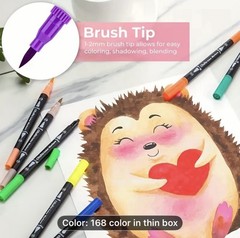 168 Aiwolin Dual Tip Brush Markers NEW Shipping Included