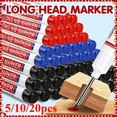 5/10/20Pcs Deep Hole Long Nib Head Markers for Metal Perforating Pen Waterproof