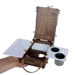 Tabletop Easel Box with Watercolor Palette Empty, Portable Travel Easel for