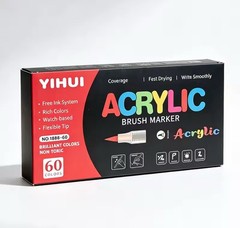 High ink capacity Brush Tip Liquid Roller Acrylic Paint Marker Pens