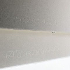 Fabriano 5 watercolour paper sheets 300gsm Hot Press Cold Press 50% cotton paper