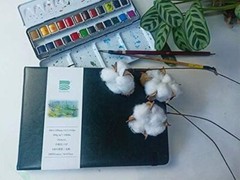 Baohong Academy Watercolor Travel Journal,100% cotton,24 sheets,PU Leather Cover