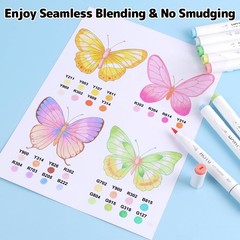 Alcohol Markers Brush Tip -50 Colors Brush & Fine Dual Tip Art Markers for Wo…