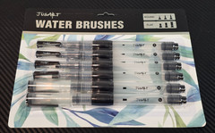 JusArt 6 Pack Water Brush Pens Set for Watercolor Painting Round and Flat Tips