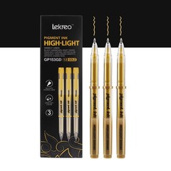 1mm Medium Fine Point Gold Silver White Ink Gel Pens Opaque Archival 3 Packs
