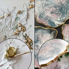 KAMENSKAYA Liquid Leaf Paint – Gilding Paint Set – Rich English Gold, Silver