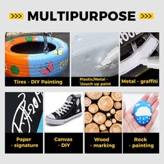 SELEAD Jumbo Tire Marker White – 4 Pack 15mm Wide Tip Paint Pens for Car Tire…