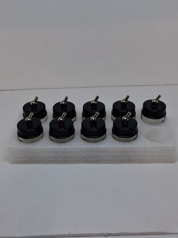 9 AIRBRUSH GLASS PAINT JARS 22cc FOR POT PAINT NEW IN OPEN BOX CLEAR WITH BLACK