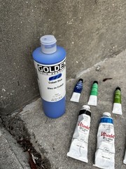 Half A 16 Oz Fluid Acrylics by GOLDEN, Cobalt Blue, Alrecht 2 Oz 8 Mini Paints