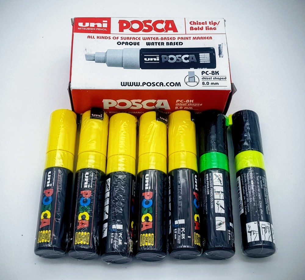 14 Pcs Lot UNI POSCA PC-8K Paint Marker Water Based Chisel Tip Multicolor 8mm