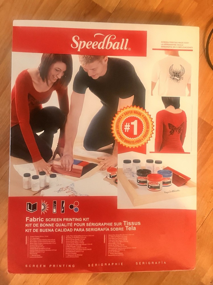 SPEEDBALL All-in-One Fabric Screen Printing Kit 4526 New Sealed Box Set