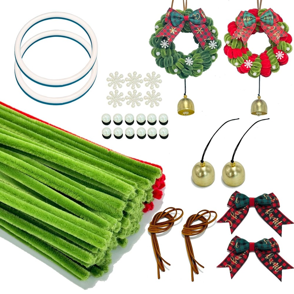 TINLOK Christmas DIY Crafts Kit – 159 Pcs Wreath 7.1 Inches, Multicolor