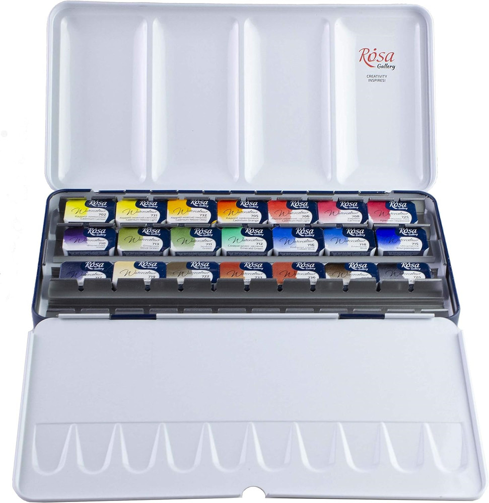 ROSA Gallery Professional Watercolor Paint Set, Made in Ukraine, 21 Water Colors