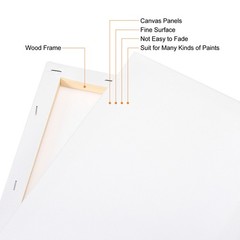 3Pack Painting Canvas Panels 16″x24″ Rectangle Blank Art Board White