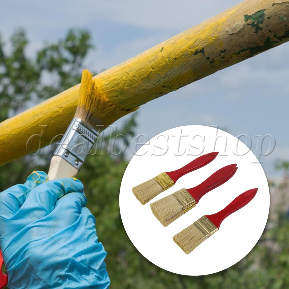 4PCS Red Handle Chip Paint Brush Natural Stains Brush for Paints 1.5″