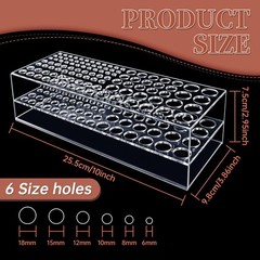 HESHUYU Acrylic Paint Brush Holder 105 Holes Clear Paintbrush Holder Organize…