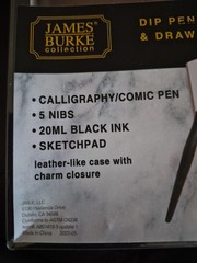 James Burke Dip Pen Calligraphy Drawing Gift Set W/Pen, Nibs, Ink & Pleather Pad