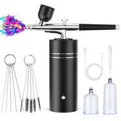 Airbrush Kit with Compressor 30PSI Portable Airbrush Gun Rechargeable Handheld C