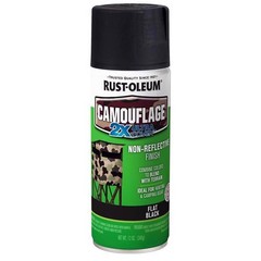 Rust-Oleum 1916830 Specialty Flat Black Camouflage Spray Paint 12 oz.(Pack of 6)